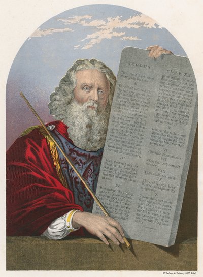 Moses with the Tables of the Law by English School